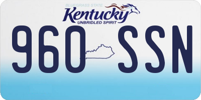 KY license plate 960SSN