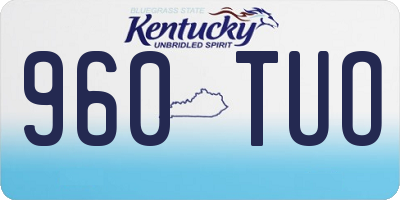 KY license plate 960TUO
