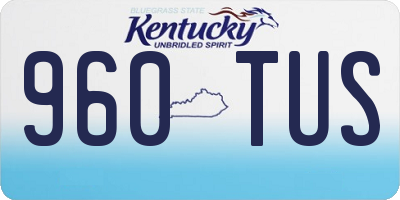 KY license plate 960TUS