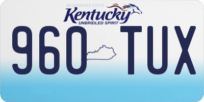 KY license plate 960TUX