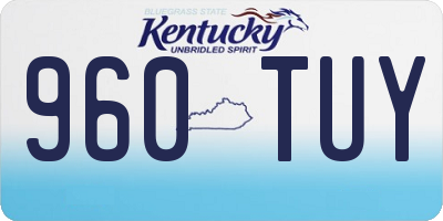 KY license plate 960TUY