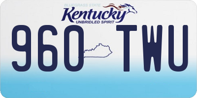 KY license plate 960TWU