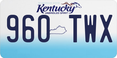 KY license plate 960TWX