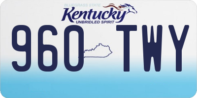 KY license plate 960TWY