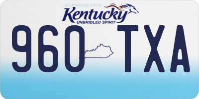 KY license plate 960TXA