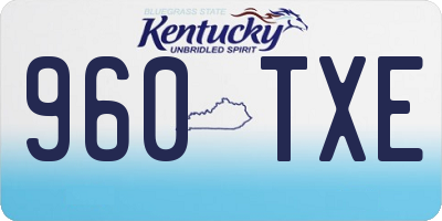 KY license plate 960TXE