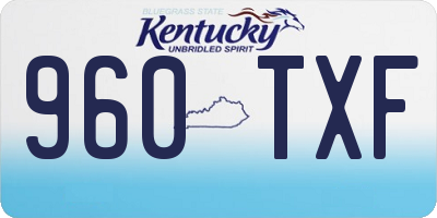 KY license plate 960TXF