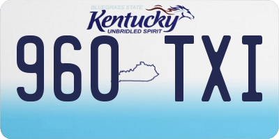 KY license plate 960TXI