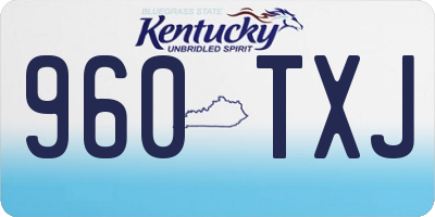 KY license plate 960TXJ