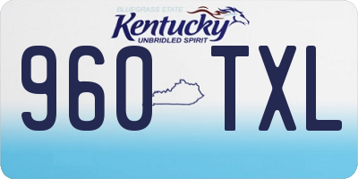 KY license plate 960TXL