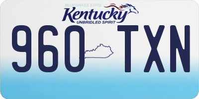 KY license plate 960TXN