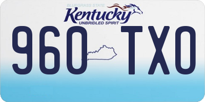 KY license plate 960TXO