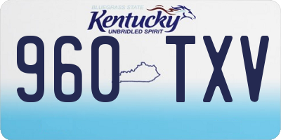 KY license plate 960TXV