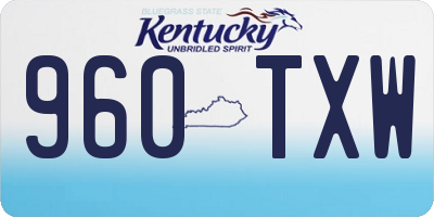 KY license plate 960TXW