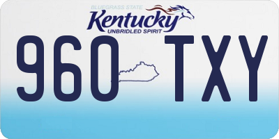 KY license plate 960TXY