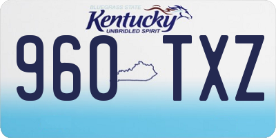 KY license plate 960TXZ