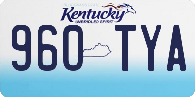 KY license plate 960TYA