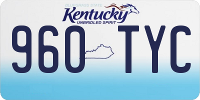 KY license plate 960TYC