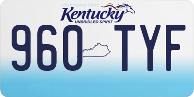 KY license plate 960TYF
