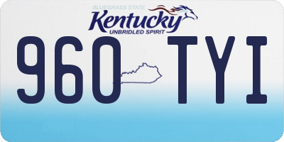 KY license plate 960TYI
