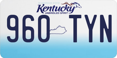 KY license plate 960TYN