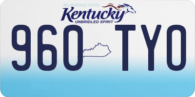 KY license plate 960TYO