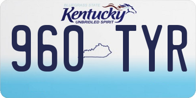KY license plate 960TYR
