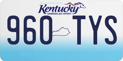 KY license plate 960TYS