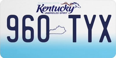 KY license plate 960TYX