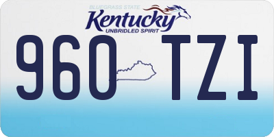 KY license plate 960TZI