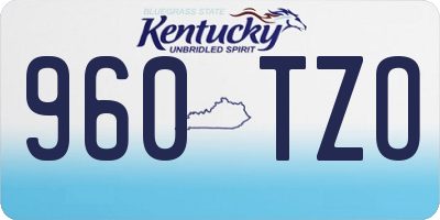 KY license plate 960TZO
