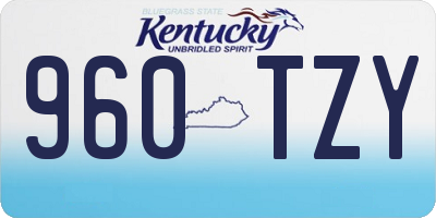 KY license plate 960TZY
