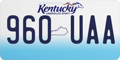 KY license plate 960UAA