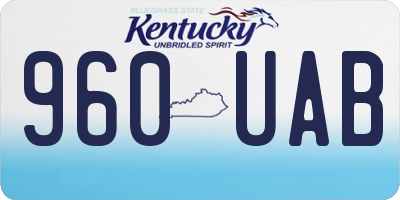 KY license plate 960UAB