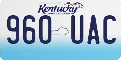 KY license plate 960UAC