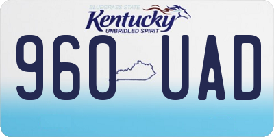 KY license plate 960UAD