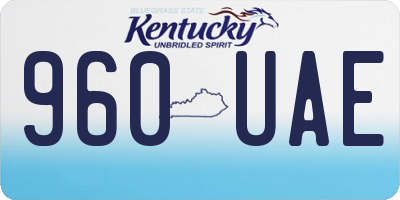 KY license plate 960UAE
