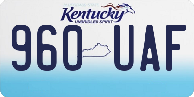 KY license plate 960UAF