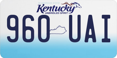 KY license plate 960UAI