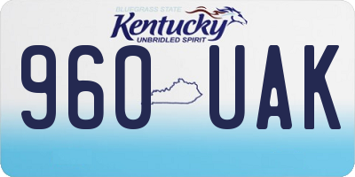 KY license plate 960UAK