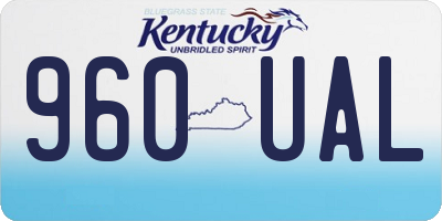 KY license plate 960UAL