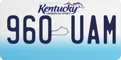 KY license plate 960UAM