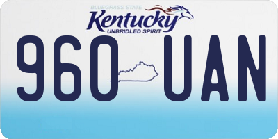KY license plate 960UAN