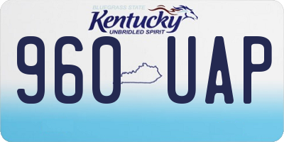 KY license plate 960UAP