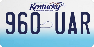 KY license plate 960UAR