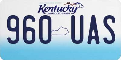 KY license plate 960UAS