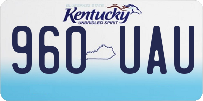 KY license plate 960UAU