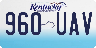 KY license plate 960UAV
