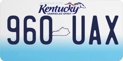 KY license plate 960UAX