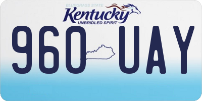 KY license plate 960UAY
